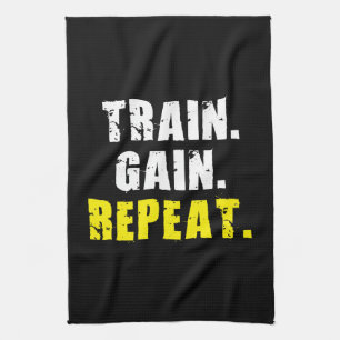 TRAUEN, GEWINNEN, WIEDERHOLEN - GYM Workout Motivi Geschirrtuch