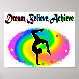 TRAUEN, GLAUBEN UND ERREICHEN GYMNASTIKTRÄUME POSTER