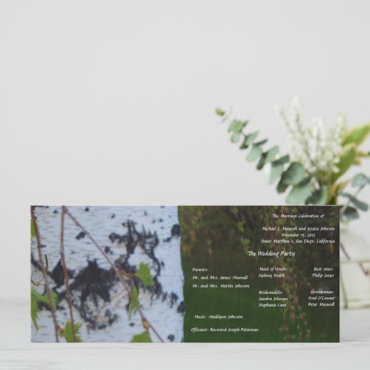 Trauen von Birch-Hochzeiten Programm (Stehend Vorderseite)