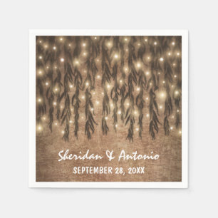 Trauen von Willow Tree Branch Lights Vintage Hochz Serviette