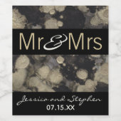 Trauen Wein Flasche Label Shades of Black and Gold Weinetikett (Einzelnes Label)