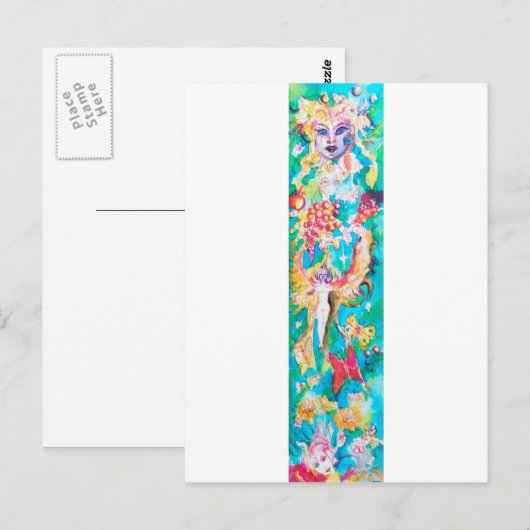 TRAUENMÄDCHEN POSTKARTE (Vorne/Hinten)