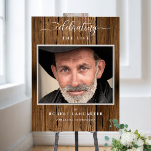 Trauer Begrüßungsfoto Rustikales Holzschild Poster