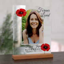 Trauer Gedenkfoto Mohn Acrylschild