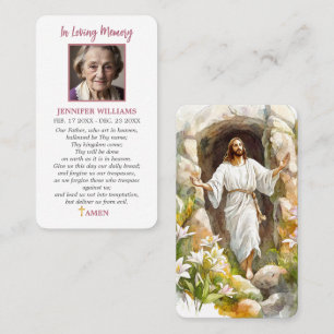 Trauer-Jesus-Gebetskarten Auferstehung Beileid Visitenkarte