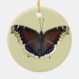 Trauer-Mantel-Schmetterling - Nymphalis antiopa Keramik Ornament