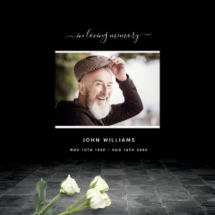 Trauer schwarzes Foto Gedenkwillkommen Poster