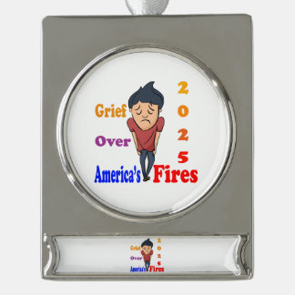 Trauer über Amerikas Feuerwerk 2025 Banner-Ornament Silber