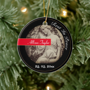 Trauer über Anglel, Gedenkschmuck / Weihnachten Keramik Ornament