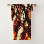 Trauer und Depression Kohle Zeichnete auf Feuer Badhandtuch Set (Insitu)