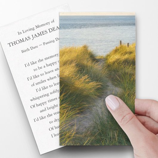 Trauerdenkmal Sand Dunes Gebet Sympathiekarten Visitenkarte