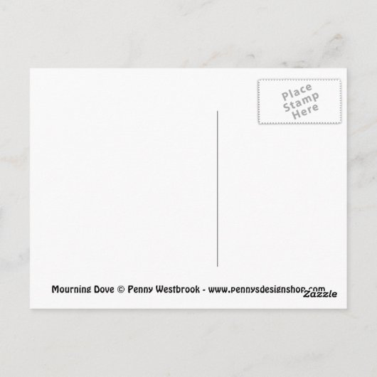 Trauerdove-Vogel-Postkarte Postkarte (Rückseite)