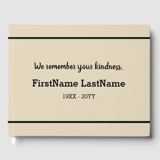 Trauerendes und individuelles Bestattungsguestbook Gästebuch (Vorderseite)