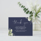 Trauerfeier des Lebens Grün Navyblau Dankeskarte (Stehend Vorderseite)