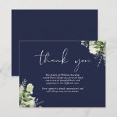 Trauerfeier des Lebens Grün Navyblau Dankeskarte (Vorne/Hinten)