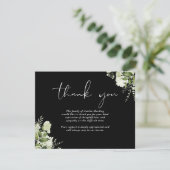 Trauerfeier Für das Leben Grün Floral Dankeskarte (Stehend Vorderseite)