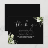 Trauerfeier Für das Leben Grün Floral Dankeskarte (Vorne/Hinten)