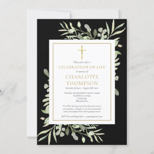 Trauerfeier für das Leben Schwarzes Gold Funeral Einladung