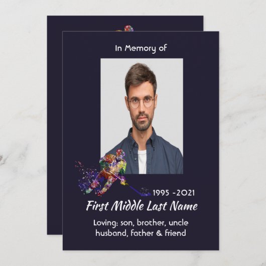 Trauerfeier für Hockeyspieler Sport Save The Date (Vorne/Hinten)