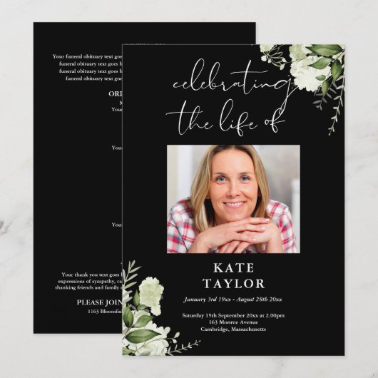 Trauerfeier-Gedenkgottesdienst  Programm (Vorne/Hinten)