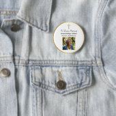 Trauerfeier Goldkreuz Foto Beerdigung Button (Beispiel)
