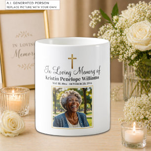 Trauerfeier Goldkreuz Foto Beerdigung Kaffeetasse