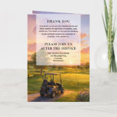 Trauerfeier-Golfbuggy-Gedenk-Programm Programm (Rückseite)
