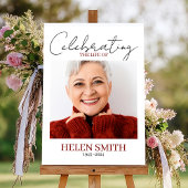 Trauerfeier Minimalistisch Einfaches Gedenkfoto Poster