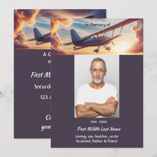 Trauerfeier Pilot fliegt Sonnenuntergang Einladung