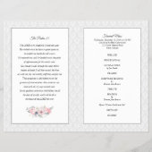 Trauerfeier Programm | Graue und rosa Blumen Flyer (Hinten)
