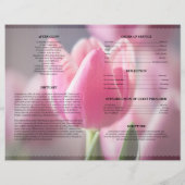 Trauerfeier-Vorlage mit rosa Tulpe (Rückseite)