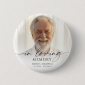 Trauerfoto In Loving Memory Andenken Button (Vorderseite)