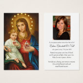 Trauerherz Mary Memorial Gebet Sympathiekarten (Vorne & Hinten)