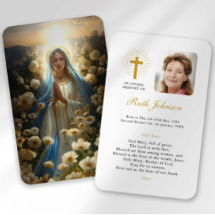Trauerkarte Ave Maria Gebet zur Beileidsbekundung Visitenkarte