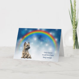 Trauerkarte für Cairn Terrier Hund Nacht Regenboge Feiertagskarte