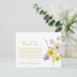 Trauerkarte für Wildblumen-Begräbnis Dankeschön  Dankeskarte
