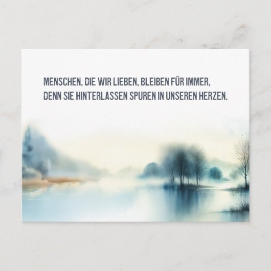Trauerkarte "Menschen, die wir lieben" Postkarte (Vorderseite)