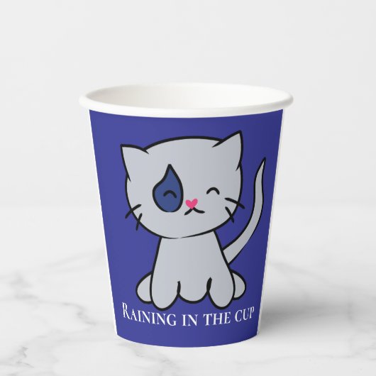 Trauerkatze Pappbecher (Vorderseite)