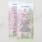 Trauerkirsche und Evergreen Hochzeitsprogramm Programm (Vorne/Hinten)