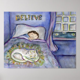 Trauerkunstplakat mit Geist-Katze drucken Poster