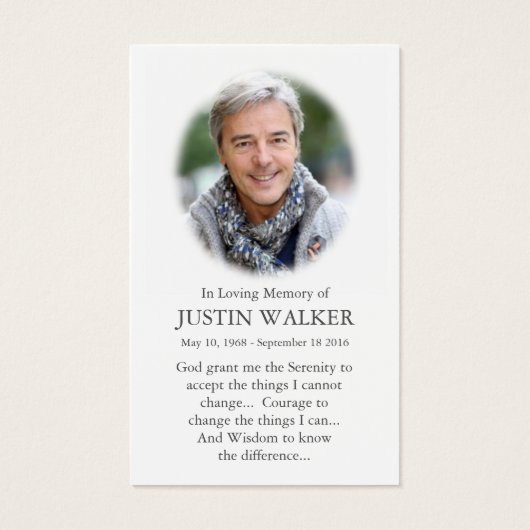 Trauerlose Reflektion Gebet Sympathiekarten (Rückseite)