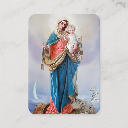 Trauerloss Gesegnete Mary Gebet Sympathiekarten Visitenkarte (Vorderseite)