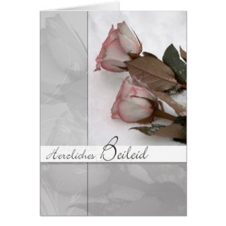 Trauermotiv: Rosen im Schnee