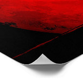 Trauernde Männer-Silhouette vor texturierter roter Poster (Ecke)