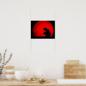 Trauernde Männer-Silhouette vor texturierter roter Poster (Küche)