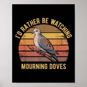 Trauernde Taube Vogel Liebhaber Vintage Retro Sonn Poster