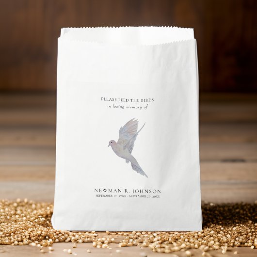 Trauerndes Dove Bird Seed Packet Beerdigung Memori Geschenktütchen