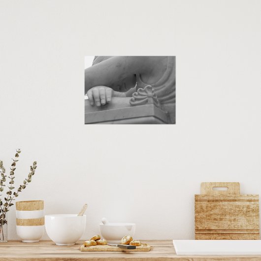 "Trauernengel", Schwarzweiß-Print Poster (Küche)