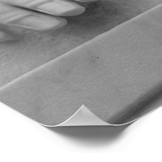 "Trauernengel", Schwarzweiß-Print Poster (Ecke)