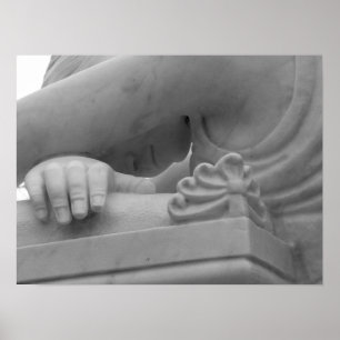 "Trauernengel", Schwarzweiß-Print Poster